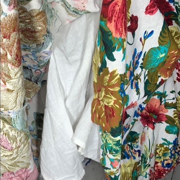 Vintage floral cotton linen A-line button Dress - Picture 9 of 11